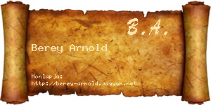 Berey Arnold névjegykártya