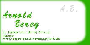 arnold berey business card